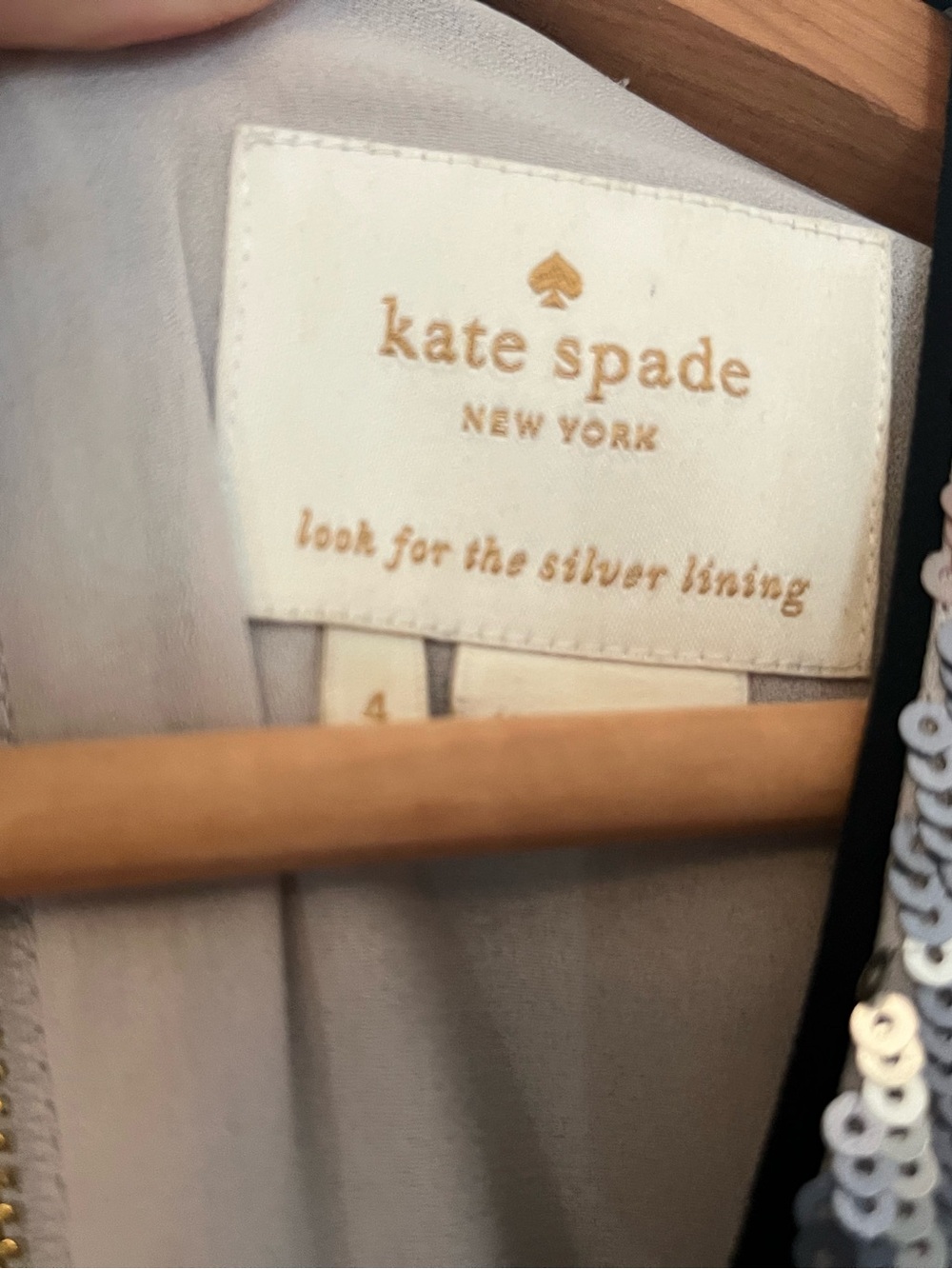 kate spade Sequin Plaid V-Neck Mini Dress in Silver Brown & Black - Picture 6 of 9